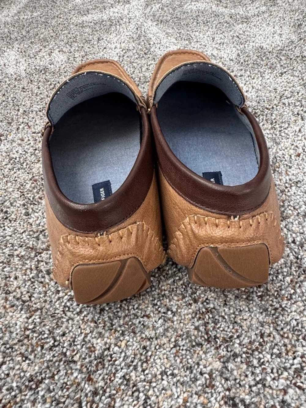 Tommy Hilfiger Tan/Brown Leather Slip-On Loafers